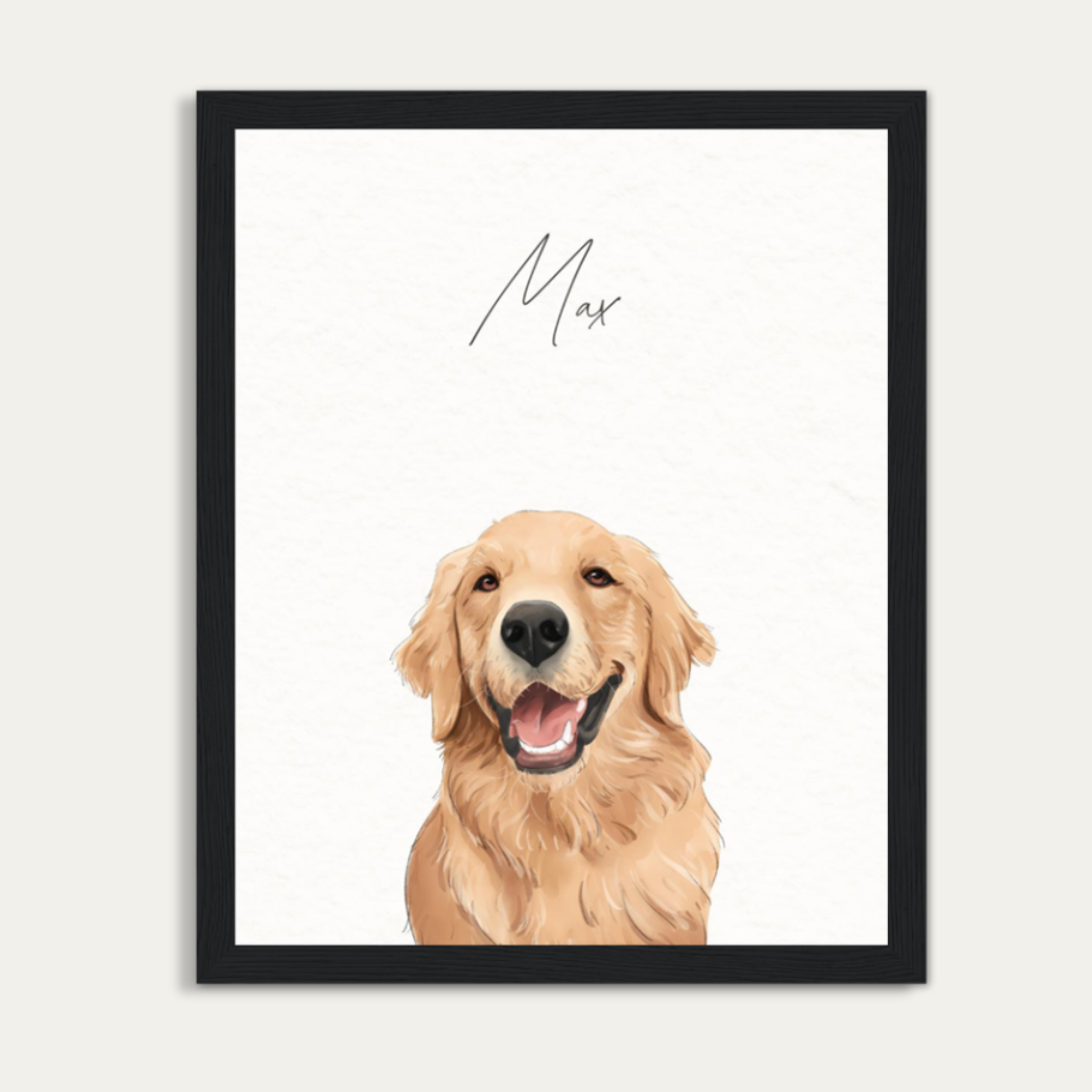 Custom Watercolor One Pet Half Body Portrait