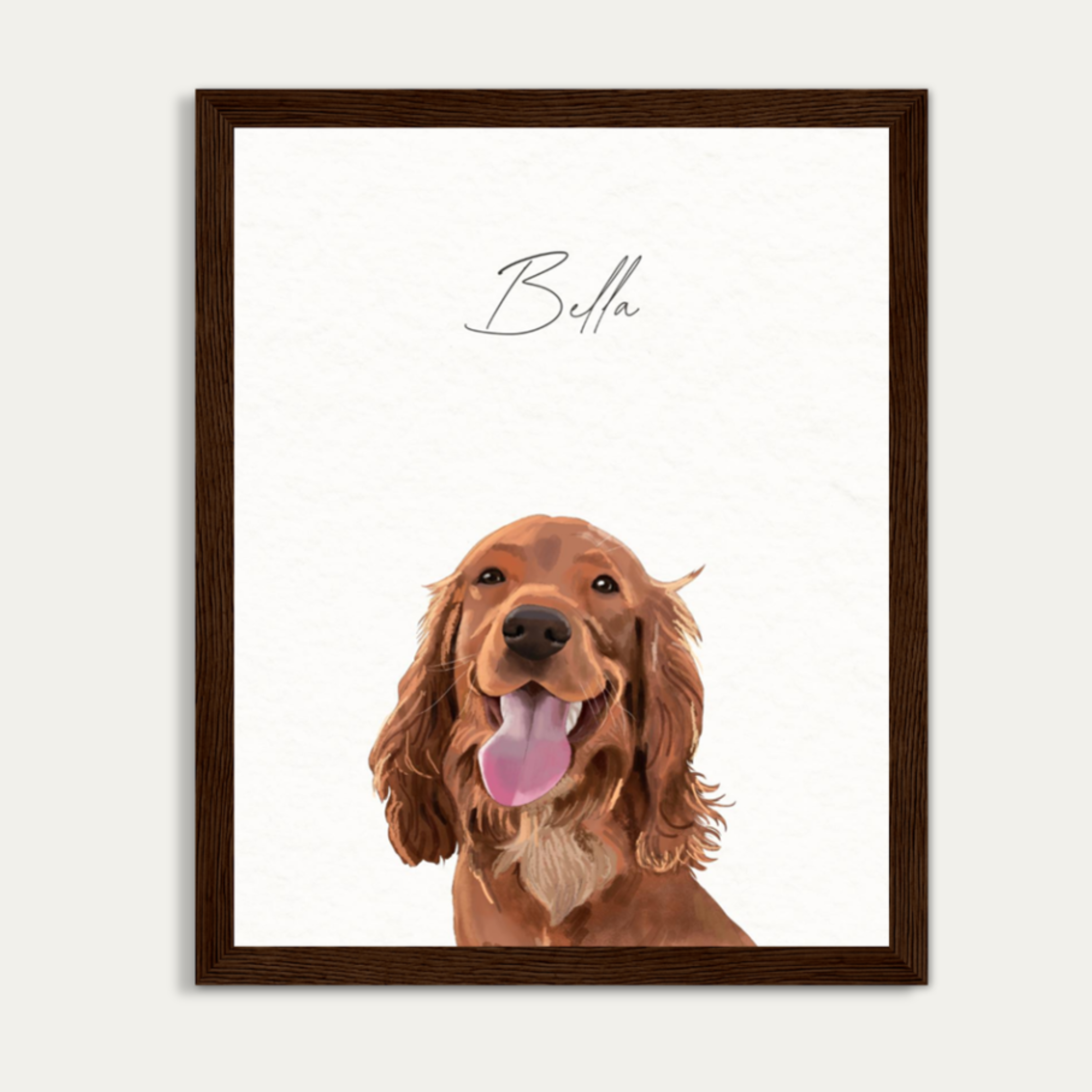 Custom Watercolor One Pet Half Body Portrait