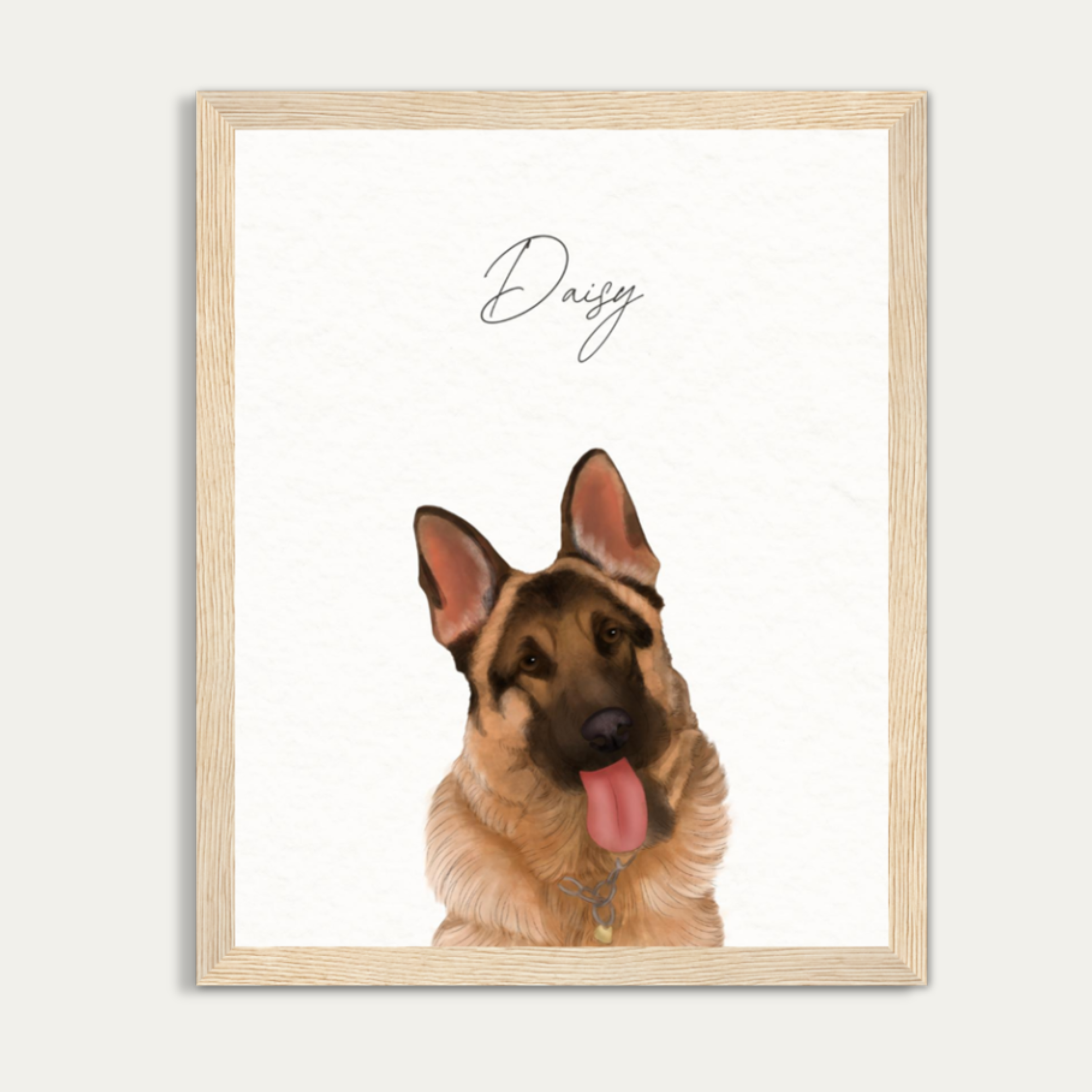 Custom Watercolor One Pet Half Body Portrait