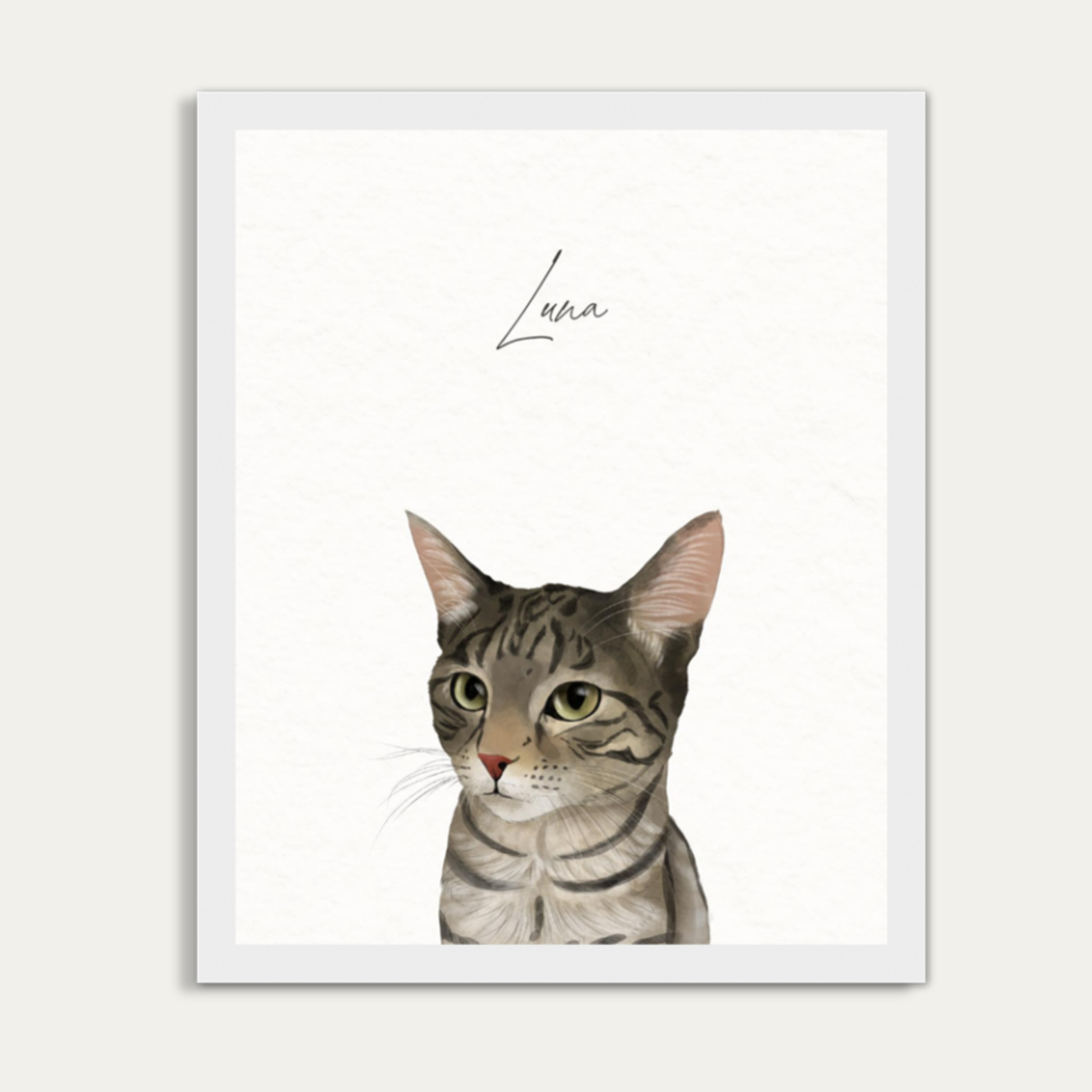 Custom Watercolor One Pet Half Body Portrait