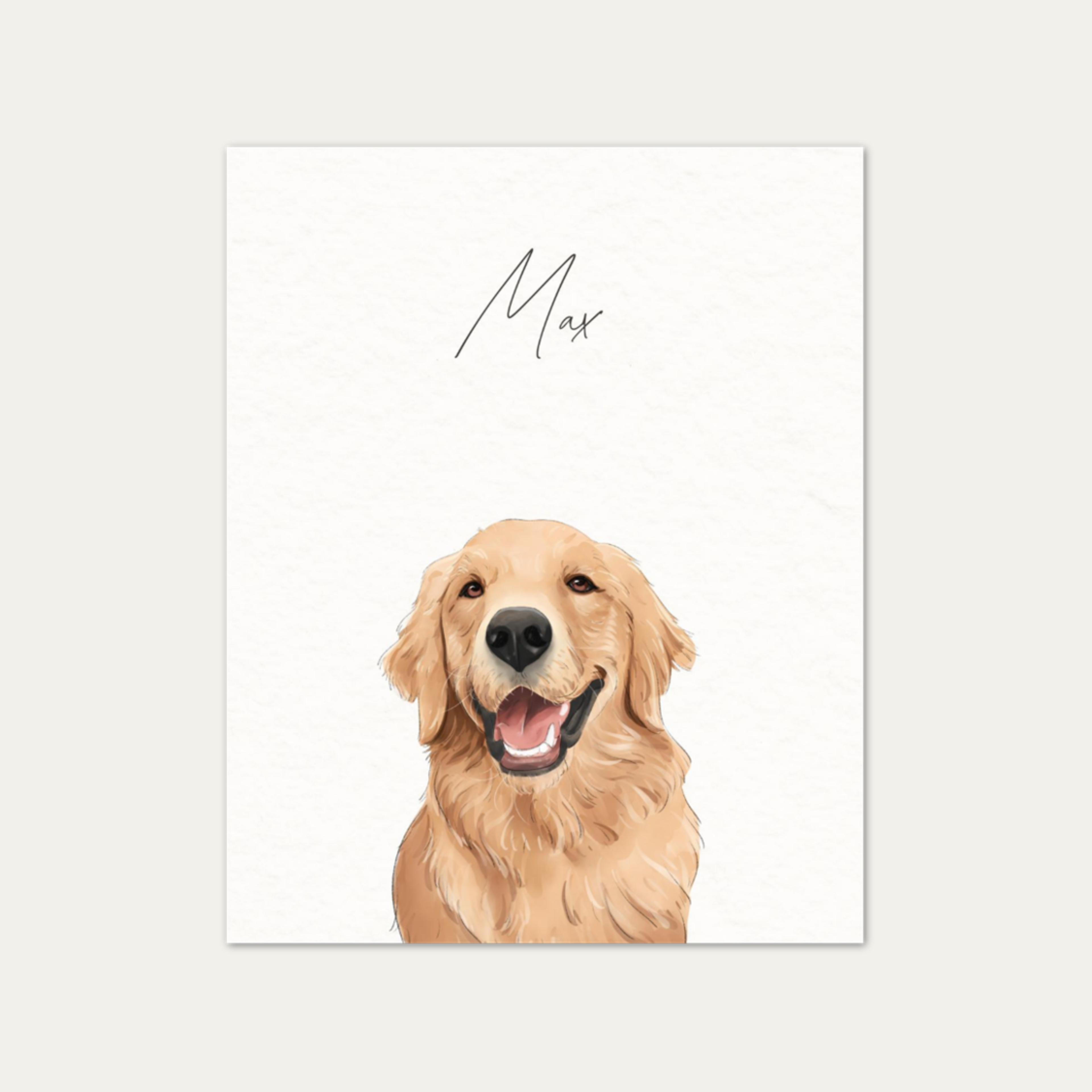 Custom Watercolor One Pet Half Body Portrait